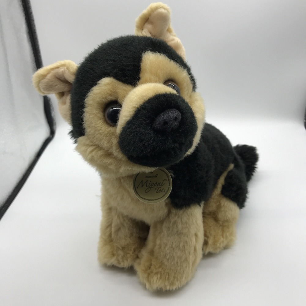 Aurora Miyoni Tots German Shepherd Puppy Plush Stuffed Animal Black Tan 8 Inch